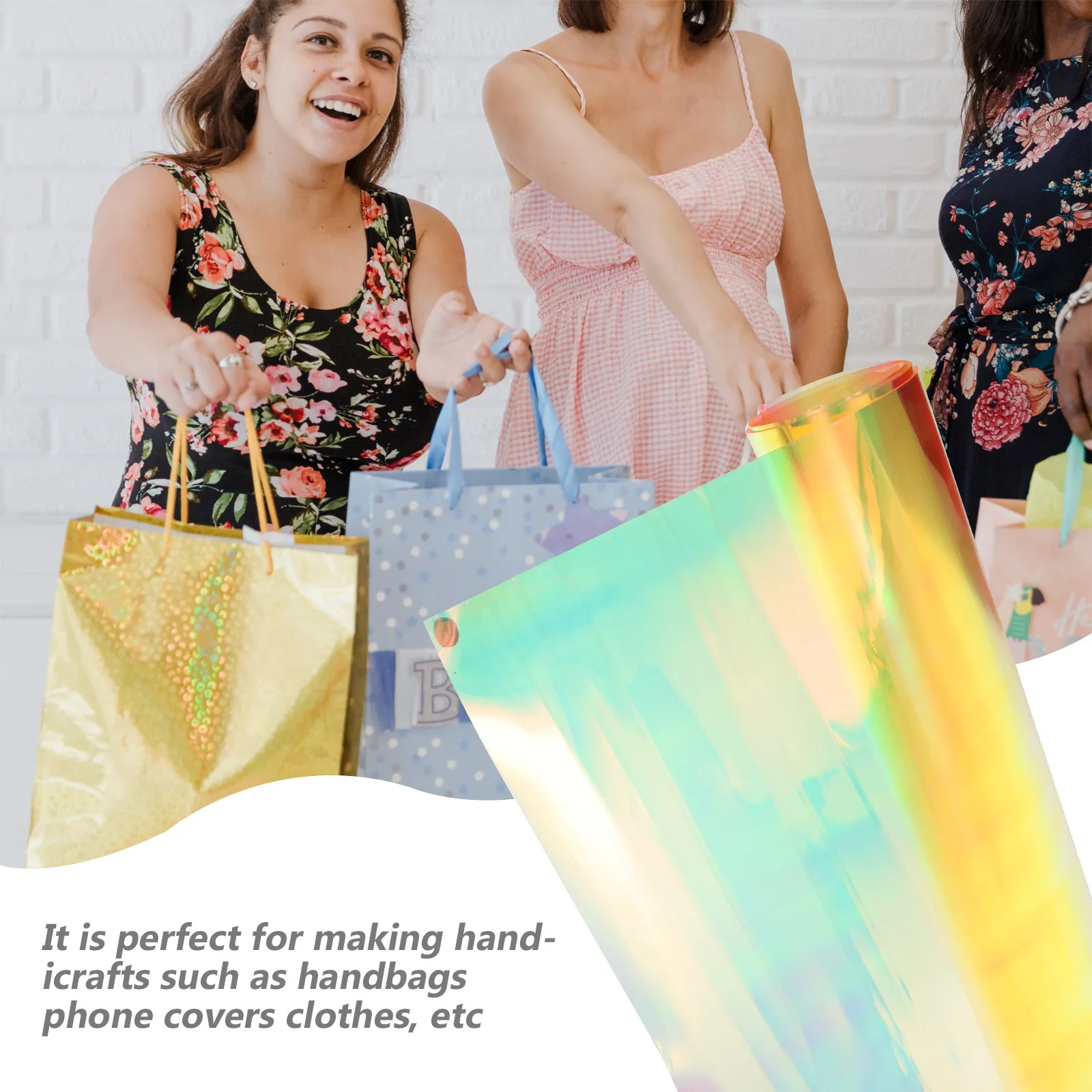 

Радужная цветная ПВХ-пленка для рукоделия: материал для сумок, одежды, вышивки, аппликаций, чехлов для телефонов, сережек