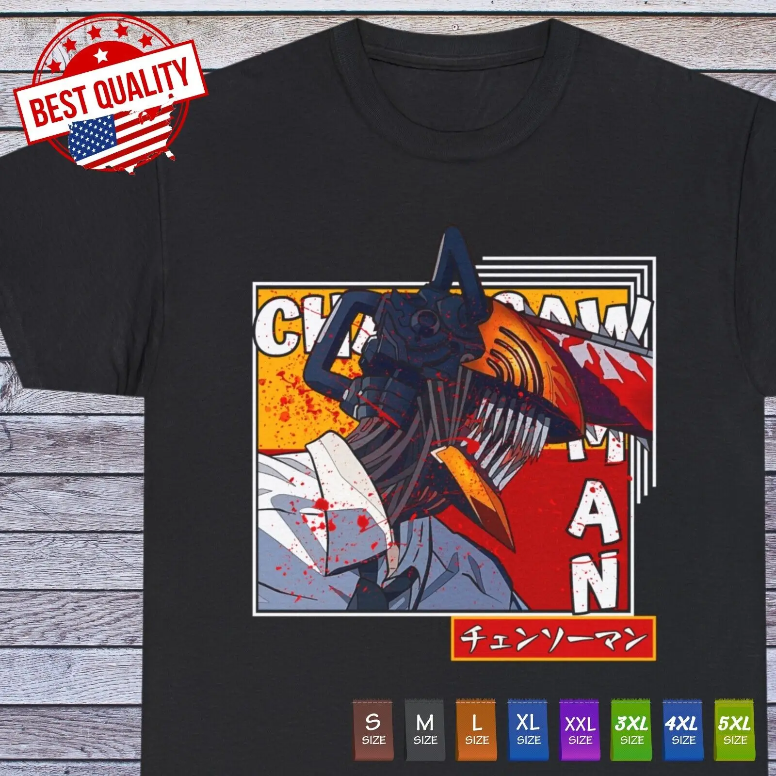 Chainsaw Man T Shirt Denji Anime Clothing Manga Japanese Makima Power