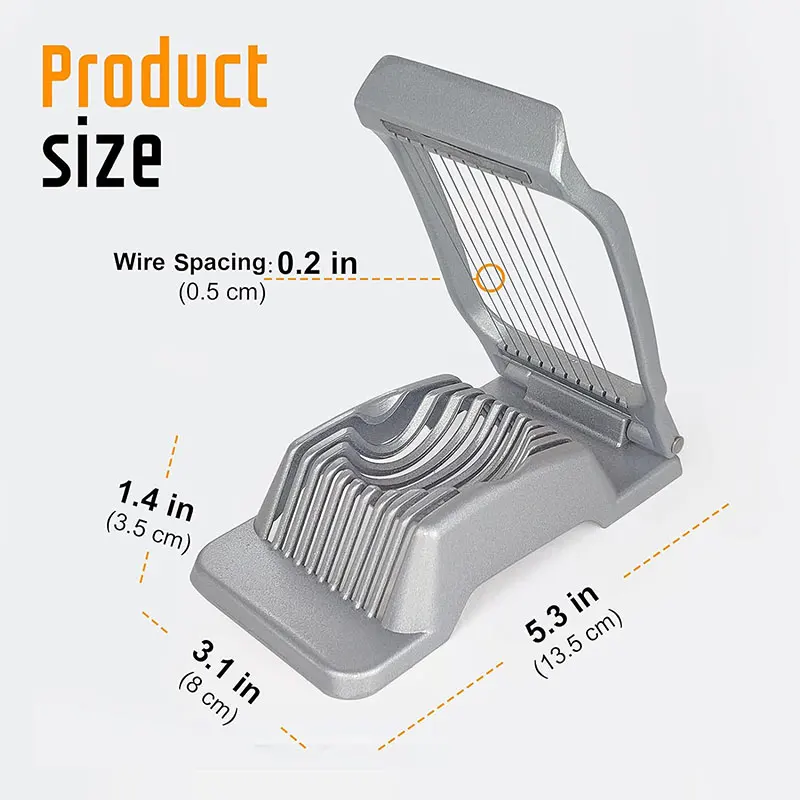 Heavy Duty Aluminium Egg Slicer for Hard Boiled Eggs Strawberry Slicer Stainless Steel Wire Multi Egg Dicer for Soft Fruit