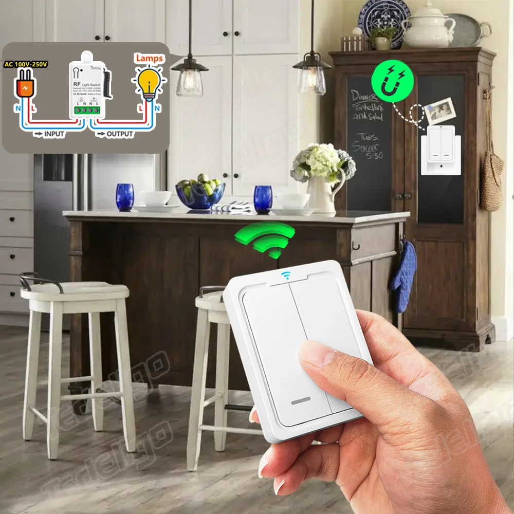 Wireless Light Wall Switch RF 433Mhz 1/2/3/4/6Gang Remote Control 10A 110V 220V Interruptor Smart Lighting Switch For Lamp LED