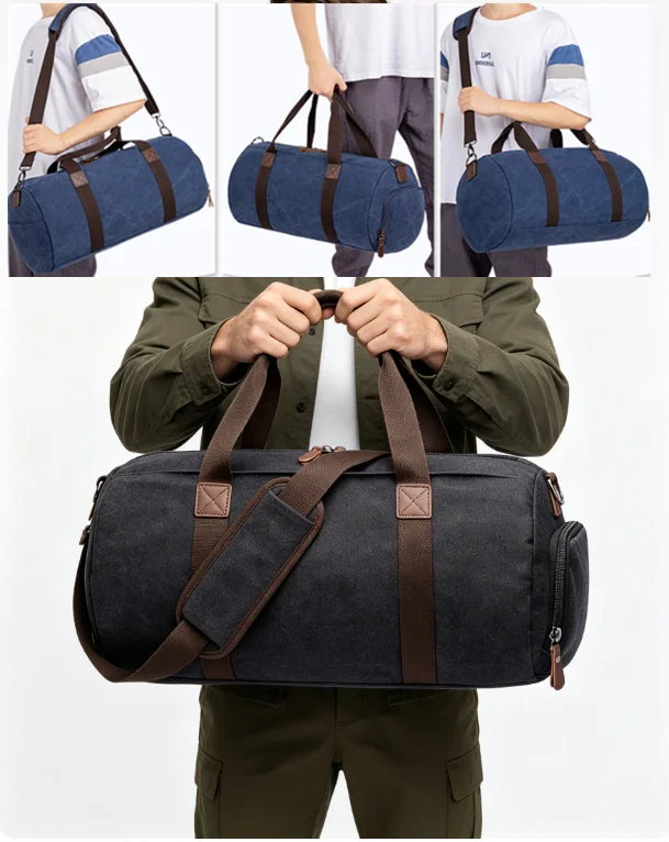 

Large Capacity Vintage Khaki Blue Grey Green Coffee Black Canvas Business Trip Laptop Women Men Travel Bags Duffle luggage сумка