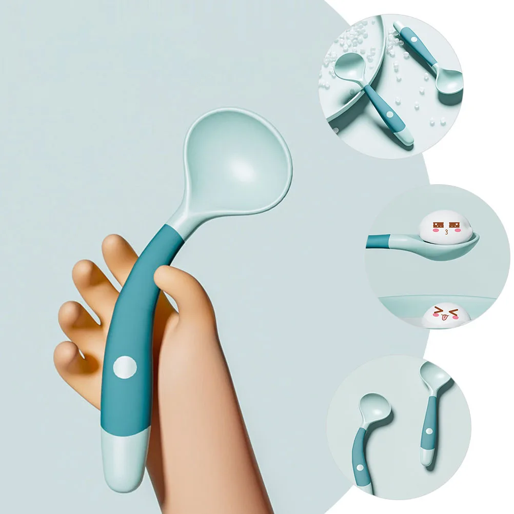 

4Pcs Baby Training Eating Spoons Plastic Learning Spoons Toddler Feeding Spoon Baby Tableware Kids Learning Spoon