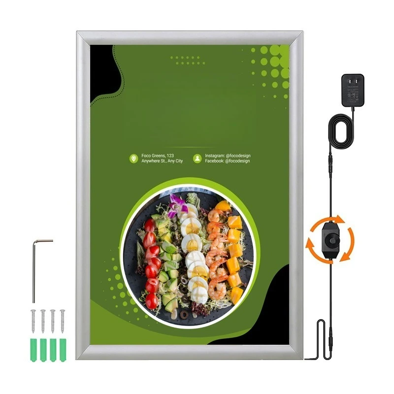 Deposit-Frame wall-mounted picture frame front open aluminum alloy ultra-thin light box