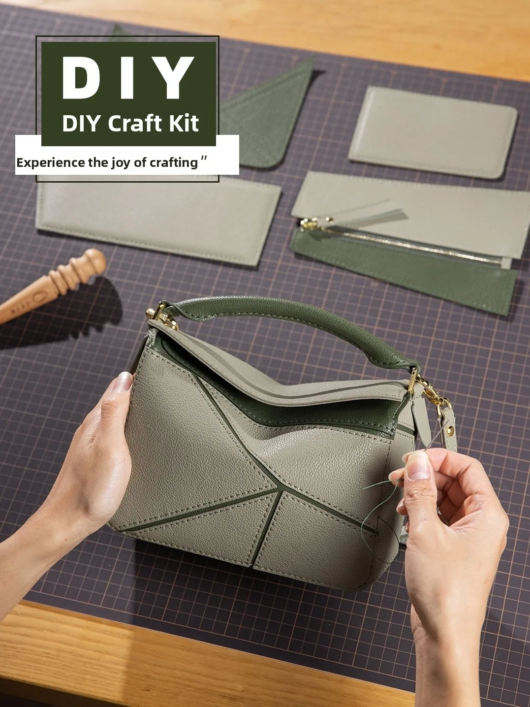 

Сумка через плечо из натуральной яловой кожи с геометрическим узором ручной работы для подруги, сумка-головоломка из воловьей кожи, седельная сумка Sle