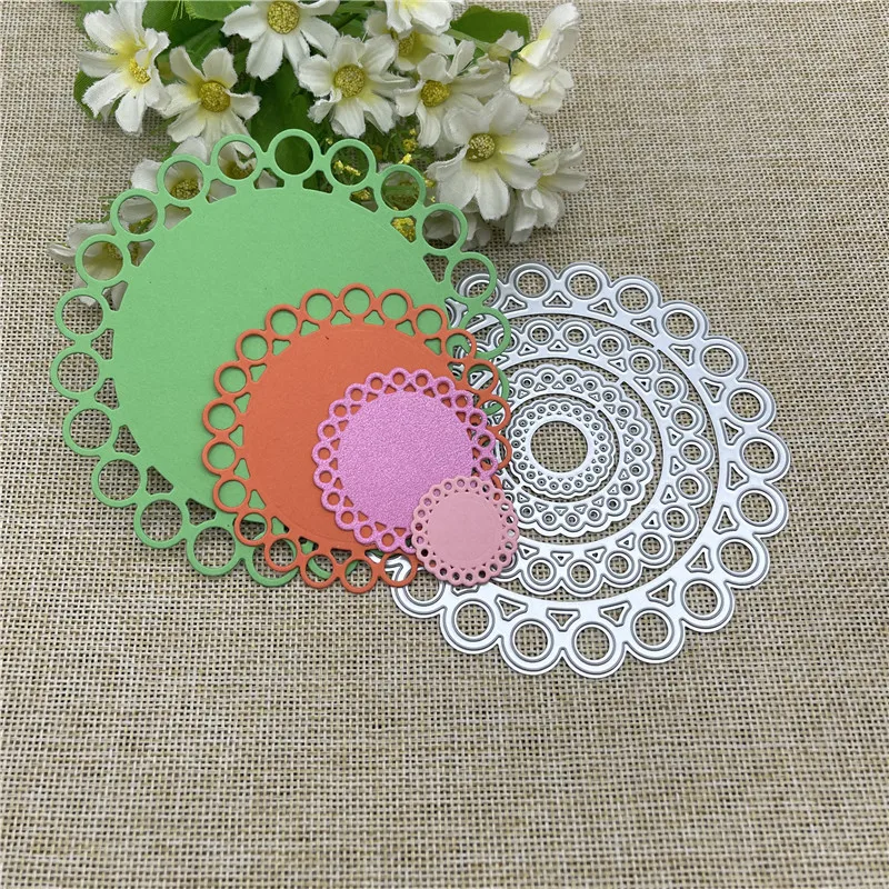 Round Lace background Metal Cutting Dies Stencils For DIY Scrapbooking Decorative Embossing Handcraft Template