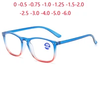 Gafas graduadas cuadradas con montura de doble Color, antirayos azules, con astigmatismo, gafas fotocromáticas para miopía, 0-0,5-0,75 a-6