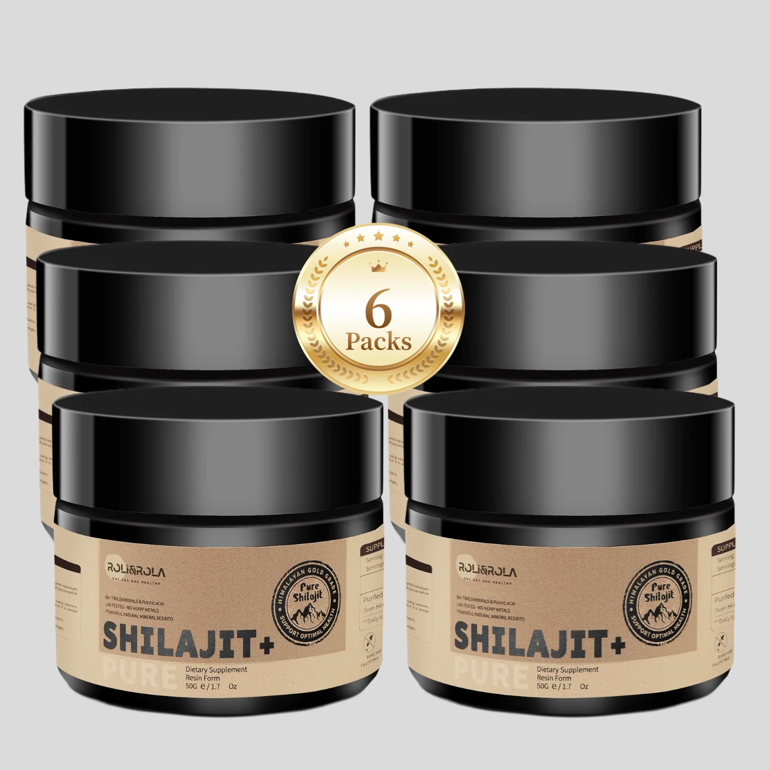 

ROLI&ROLA 6 Packs/50g High Potency Trace Minerals & Fulvic Acid Supplement for Men Women Health & Fitness Super Food Dietary.