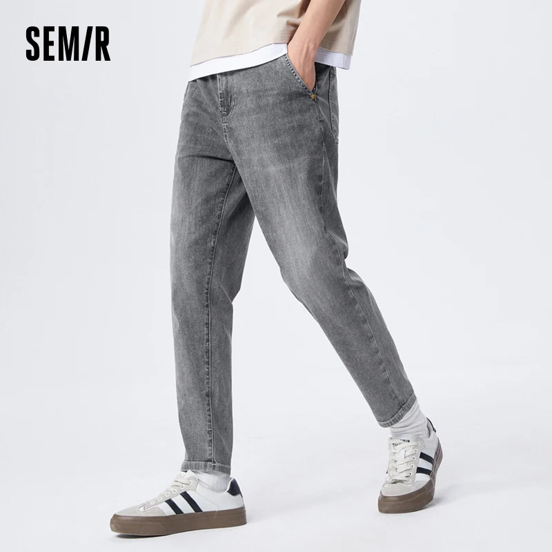 

Semir Jeans Men Summer Daily Casual Comfortable Fashion Tapered Lycra Elastic Vintage Style Trendy Pants