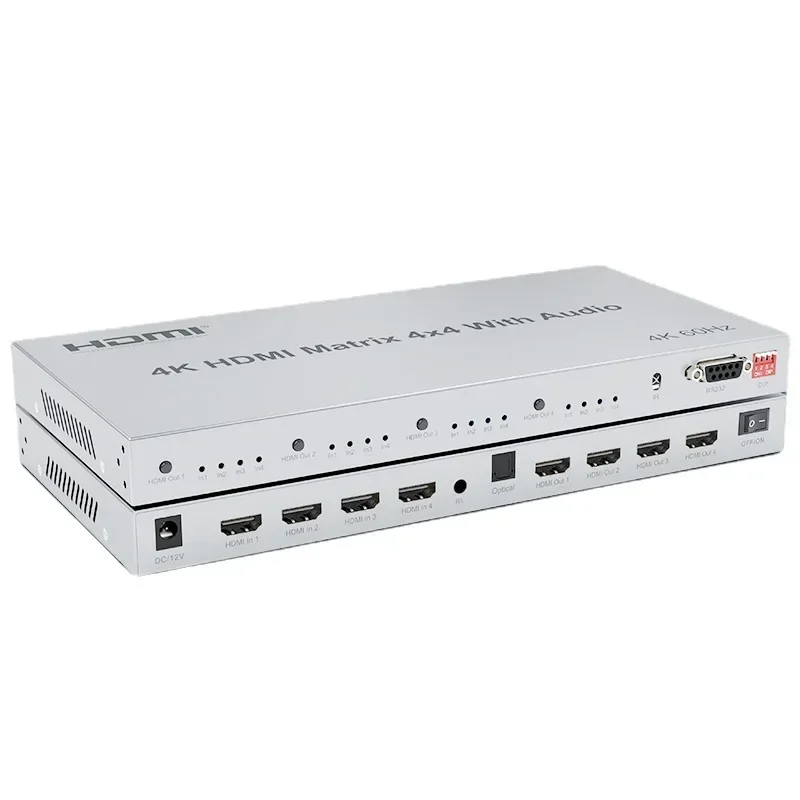 

2.0 matrix 4X4 HDMI definition switcher, t switching 4K60Hz RS232 with audio