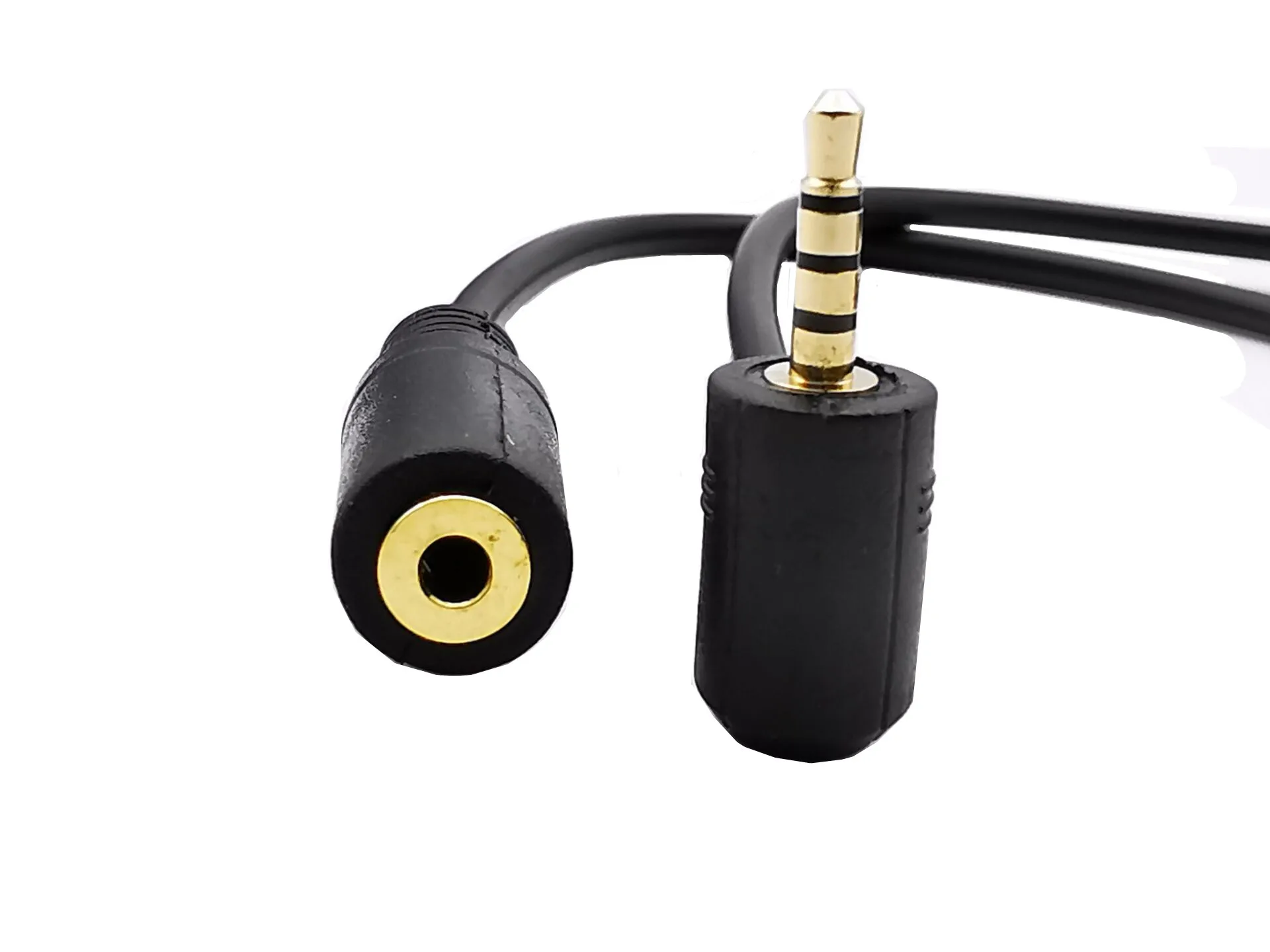 2.5mm 4-biegunowy męski do 2.5mm 4pole żeńskie gniazdo Adapter Audio Stereo kabel 2.5 M/F (złoty)