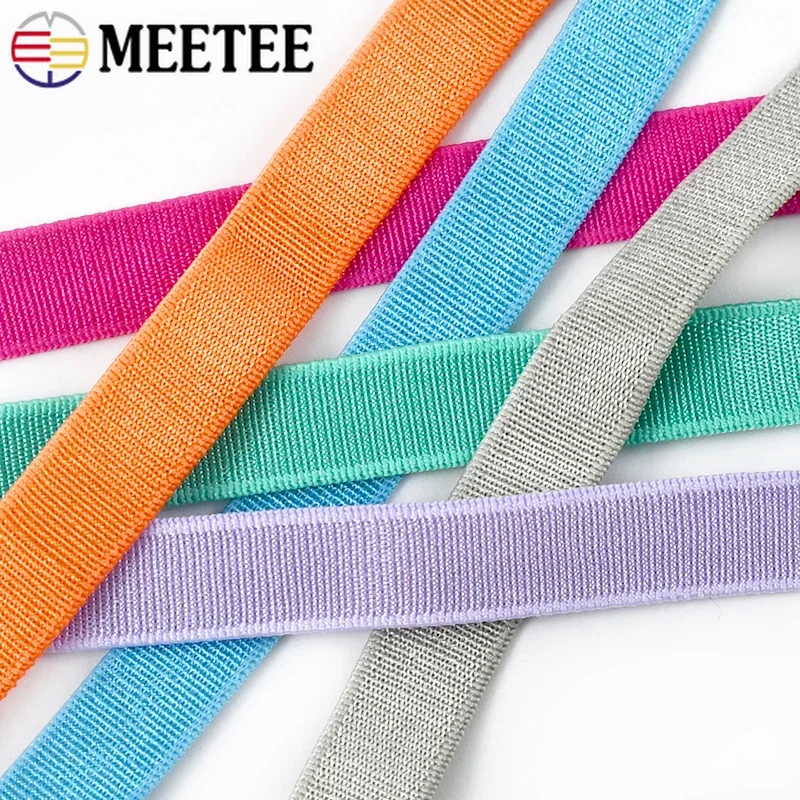 20/50M Colorful Elastic Bands 10mm Spandex Soft Bra Shoulder Strap Elasticity Trim Underwear Belt DIY Garment Sewing Accessories