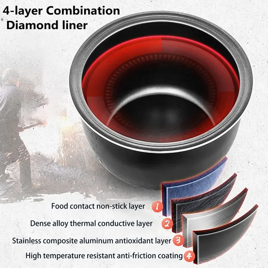 رائجة البيع متعددة الوظائف الرقمية وعاء طبخ الأرز الكهربائي أجهزة المطبخ التجارية الدفء ميزة كوب قياس البلاستيك
