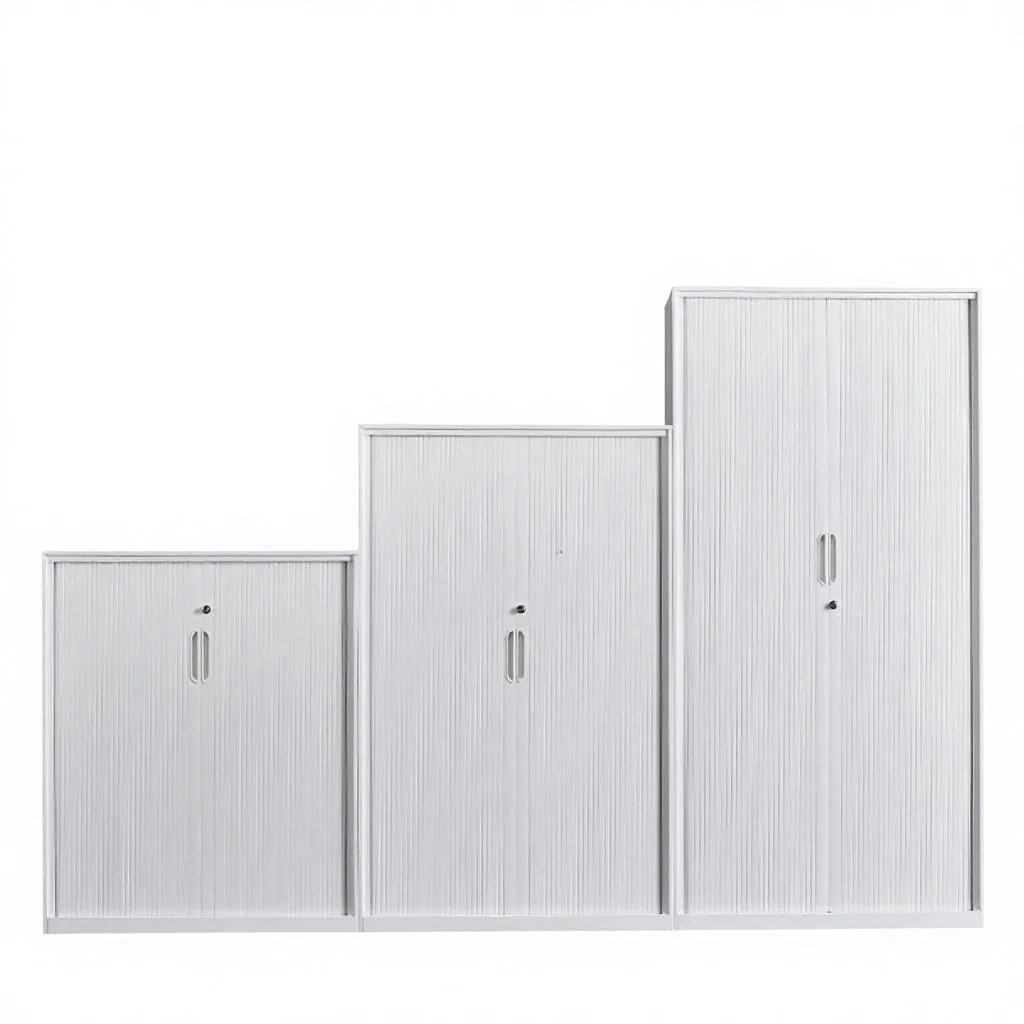 Steel Fireproof Rolling Shutter Door Filing Cabinet with Lock, Archive Storage Locker for Office & Balcony
