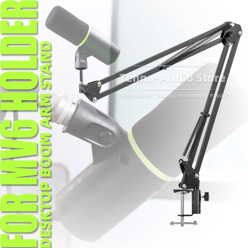 Holder Mic Stand Part Compatible With Shure MV6 MV 6 USB Scissor Table Desk Microphone Boom Arm Support Desktop Suspension Mount