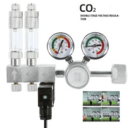 Aquarium CO2 regulator CO2 pressure reducing valve bubble meter solenoid valve CO2 control bipolar pressure regulating 100-240V