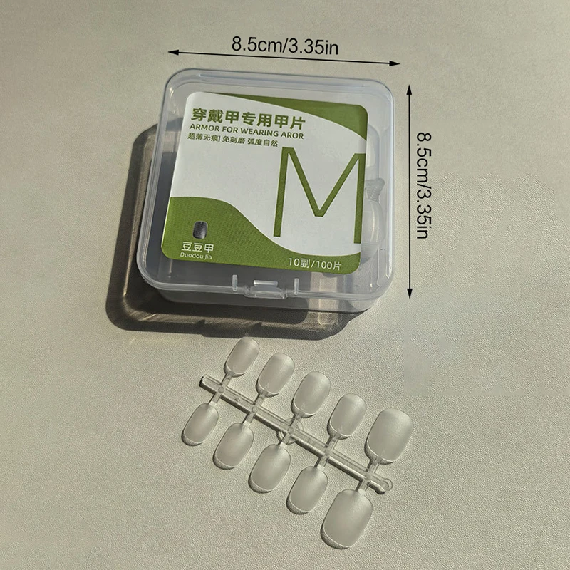 100 قطعة من الأظافر المزيفة القصيرة المصنوعة من اللوز المتجمد المثالية لتصميم الأظافر وملحقات الصالون المثالية للمواعدة والارتداء اليومي