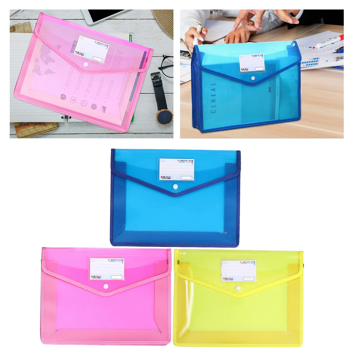 3 قطعة مجلد مستندات A4 حامل ملفات شفاف منظم تخزين مقاوم للماء ومقاوم للتمزق لمكتب الطلاب #1