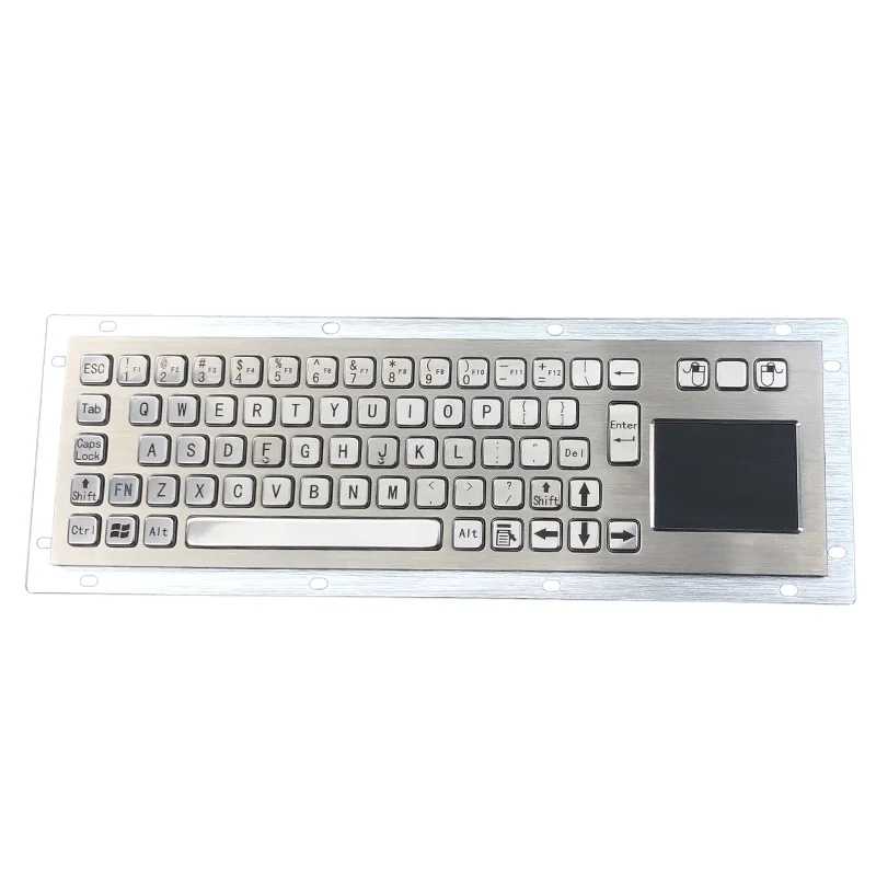 Custom Metal Industrial Touchpad Keyboards Brushed Stainless Steel Keyboard For Kiosks Medical CNC Machine Drone console