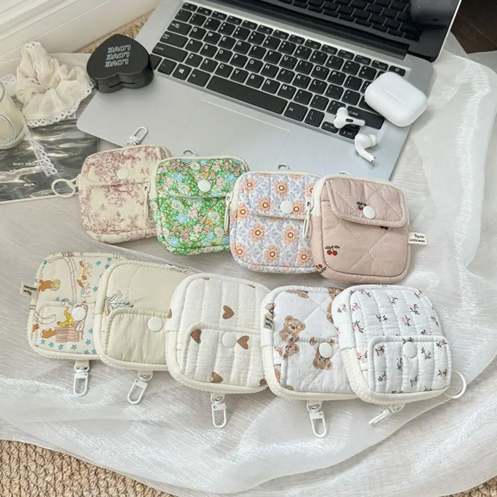 

Pendant Floral Coin Purse Keychain Flower Korean Style Small Makeup Lipstick Bag Earphone Bag Card Holder