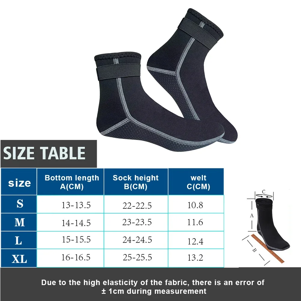 Diving Socks 3mm Neoprene Beach Water Socks Thermal Wetsuit Boots Anti Slip Diving Socks for Rafting Snorkeling Sailing Swimming