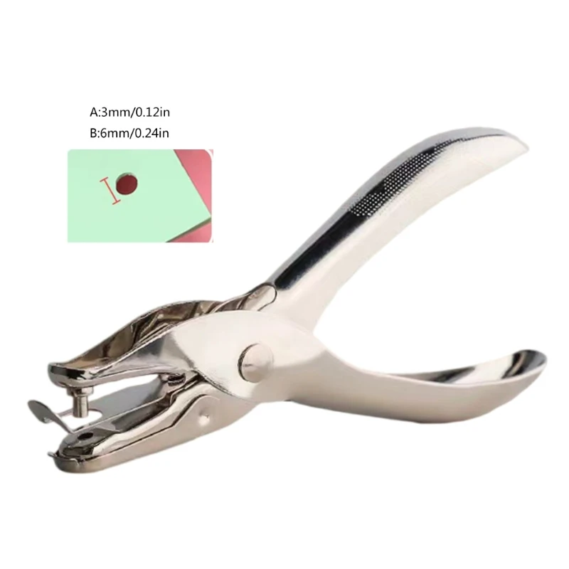 Single Hole Handheld Hole Paper Hole Diameter 3/6mm Punching Pliers School Office Supplies for Students