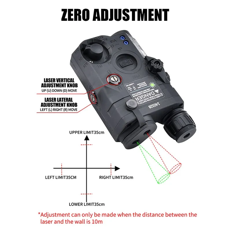 UHP AN PEQ-15 IR Red Dot Sight for Hunting, LED Scout Light, Versão vermelha e verde, Acessórios Airsoft, se Fits 20mm Rail Weapon