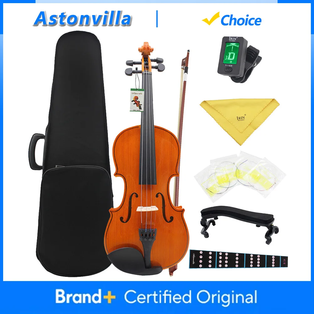 

Astonvilla AV-02 Акустическая скрипка Ярковая скрипка с футляром Струны для смычка Подплечник Тюнер Тканевые детали и аксессуары для скрипки