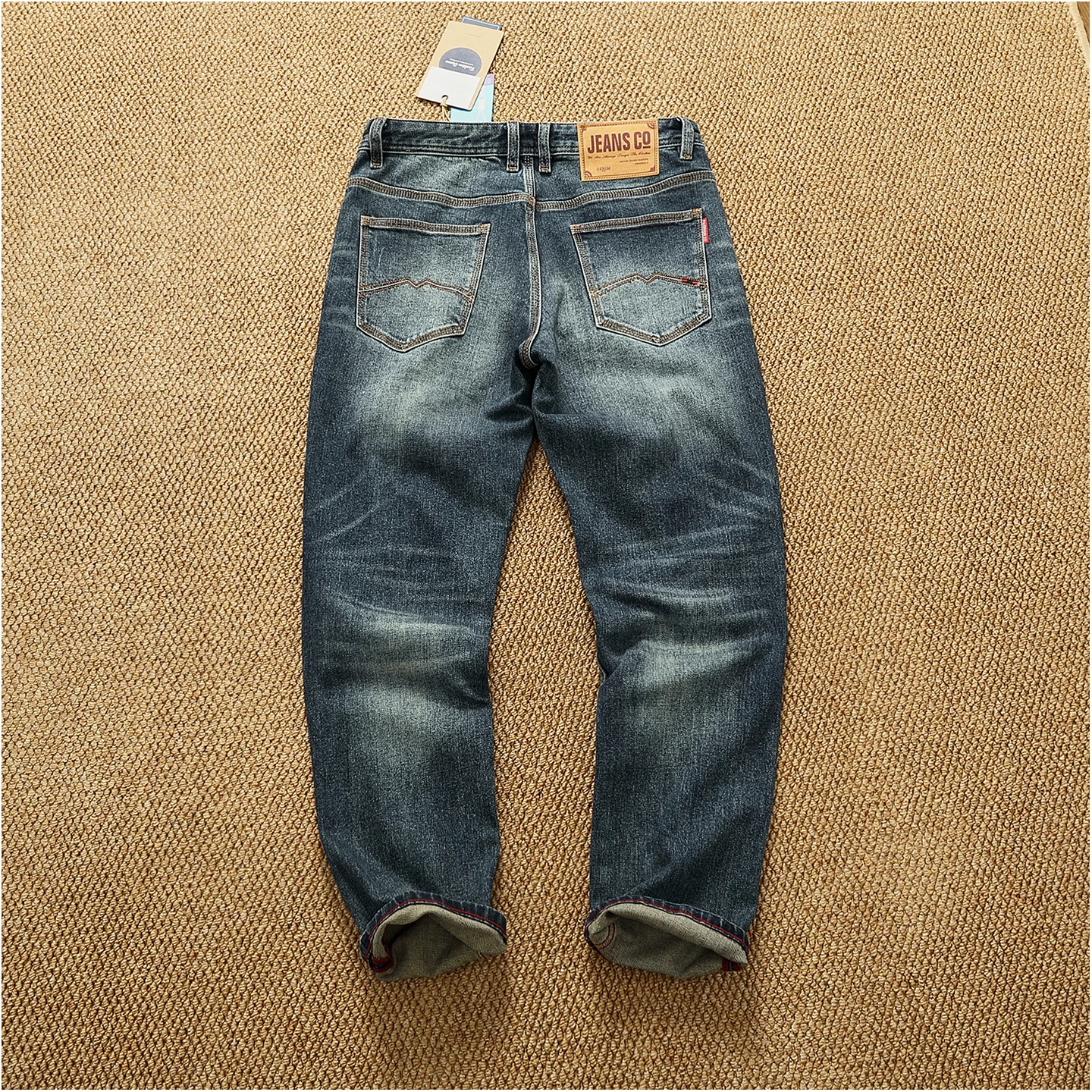 2025 Autumn New American Retro Heavyweight High-end Comfort Jeans Men's Fashion 97% Cotton Washed Old Straight Casual Pants