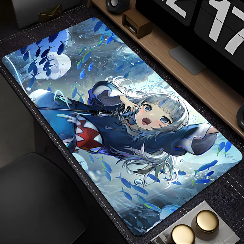 

Mousepad Laptop Mouse Pad Office PC Accessories HD Keyboard Pad Rubber Cup Mat Soft Mouse Mat Hololive Gawr Gura Large Desk Mat