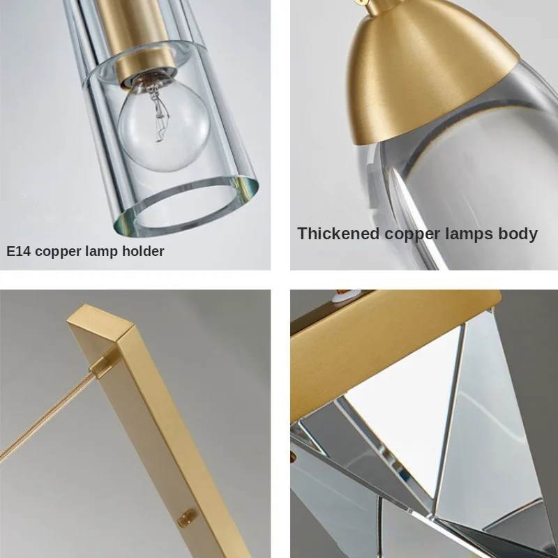 Modern LED Pendant Lights Crystal Hanging Lamps Living Room Bedroom Light Fixture Kitchen Dining Room Lighting Home Decor Lights