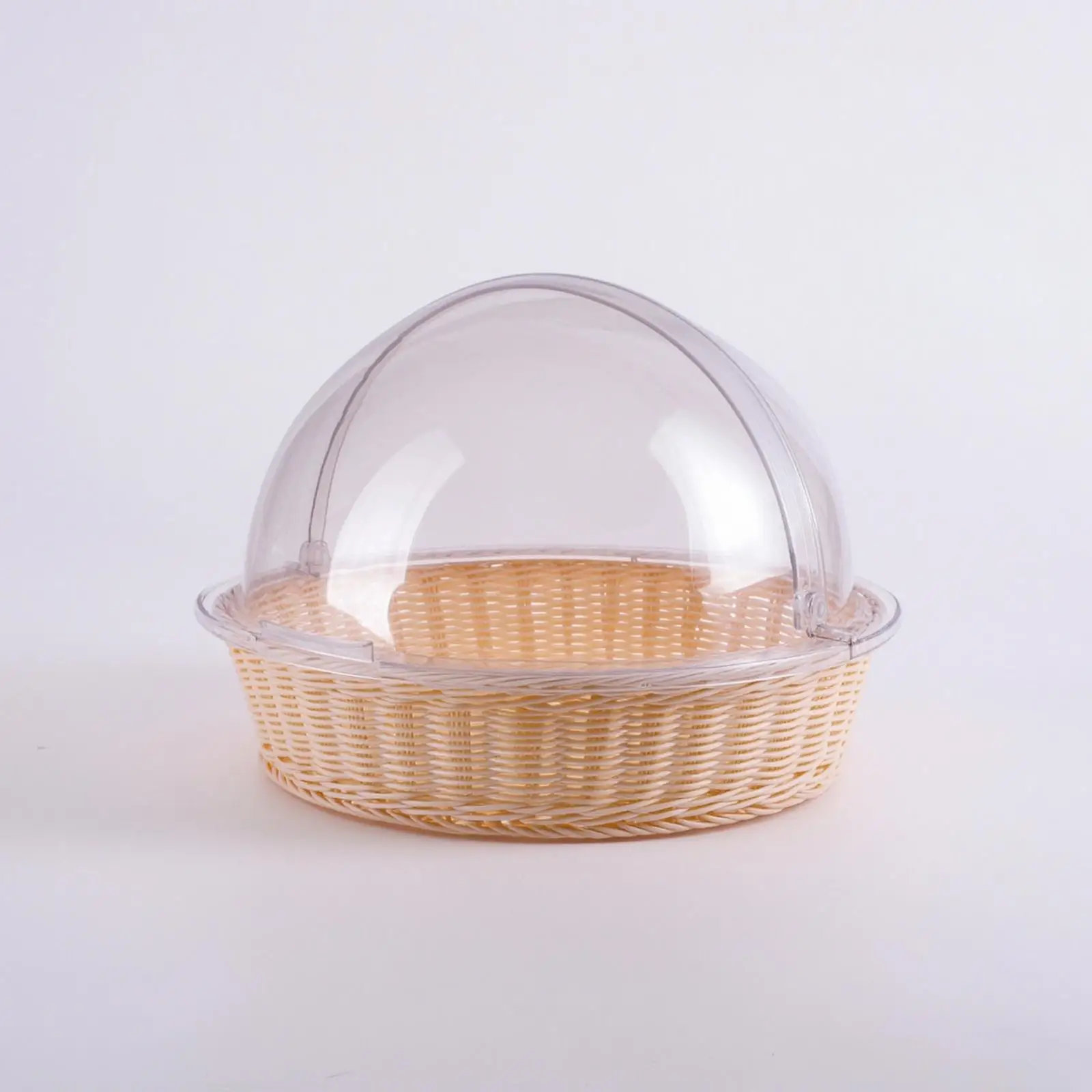 Clear Bakery Dome Lid with Base Plate for Protecting Desserts and Showcasing Pastries on Countertop