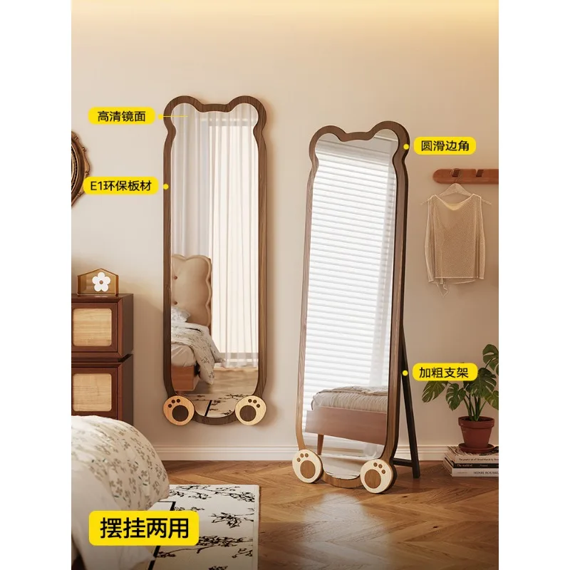 Urso espelho de comprimento total, espelho do chão ao teto, quarto de meninas espelho de comprimento total de celebridades da Internet