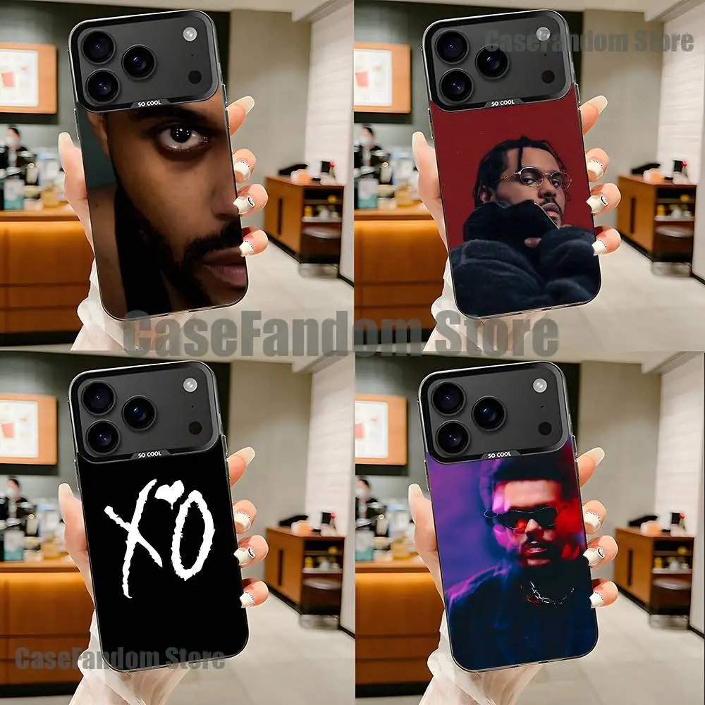 The W-Weeknd XO For iPhone 17,16,15,14,13,12,11,Pro,MAX,Plus Black Shockproof Candy Matte Cover
