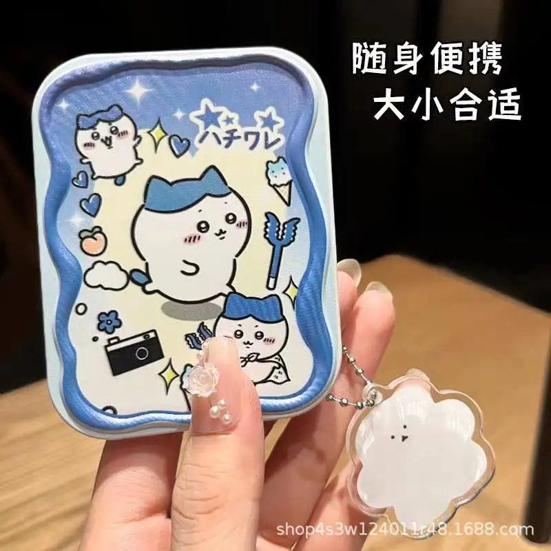 인스 애니메이션 신상 소형 사무실 거울 화장 거울 휴대용 접이식 화장 거울 빗 세트 포켓 거울 수업용 여학생 선물