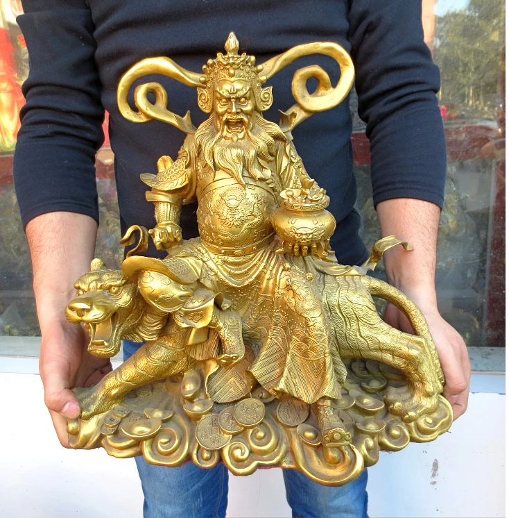 Large-blessing Company SHOP home TOP efficacious Talisman Protection- Martial god of wealth ZHAO GONGMING tiger FENG SHUI statue