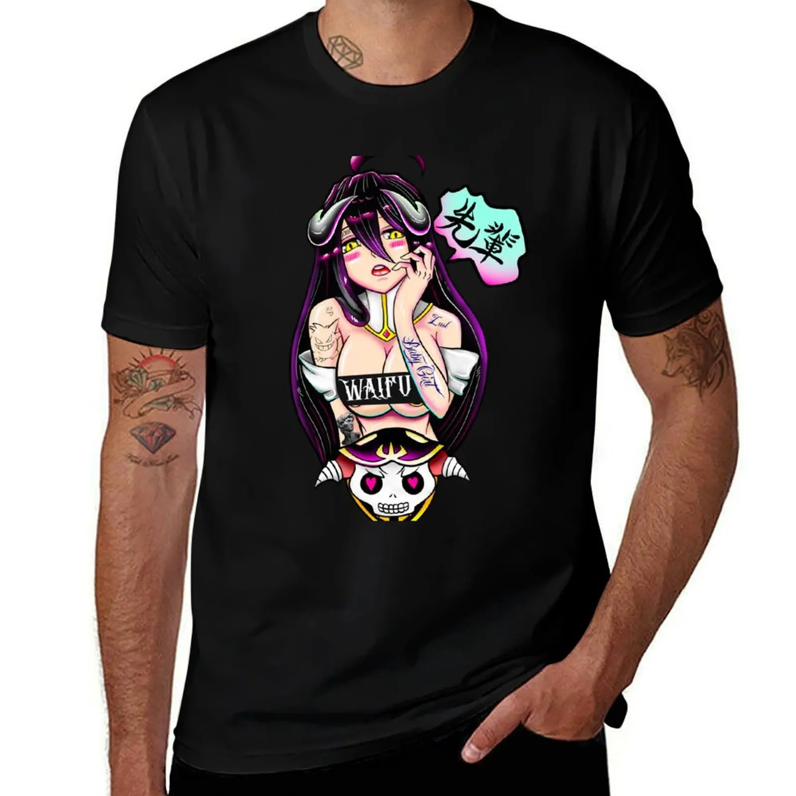 

Anime Waifu Censored T-Shirt anime t shirts for man men t shirt cotton 100% T-Shirt