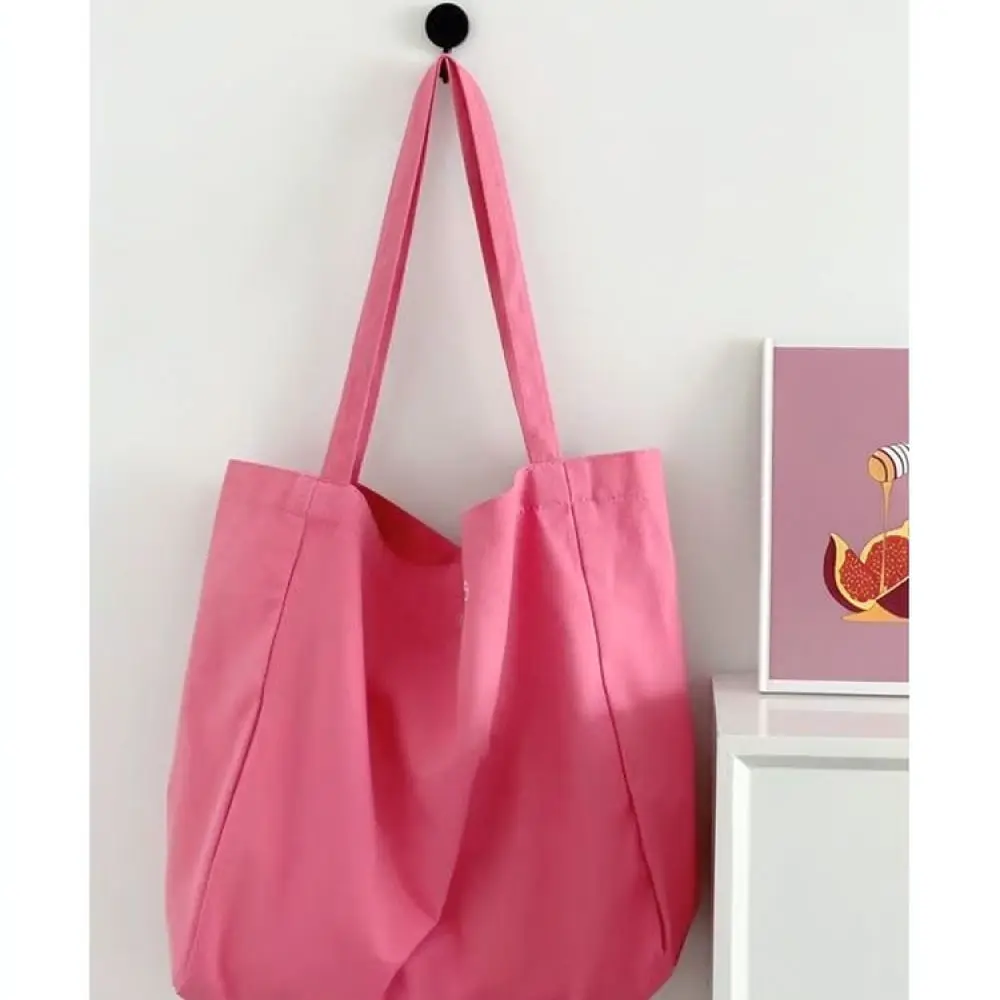 Simple Canvas Tote Bag Large Capacity Letter Print Handbag Multi Use Shoulder Bag Practical For Daily Casual