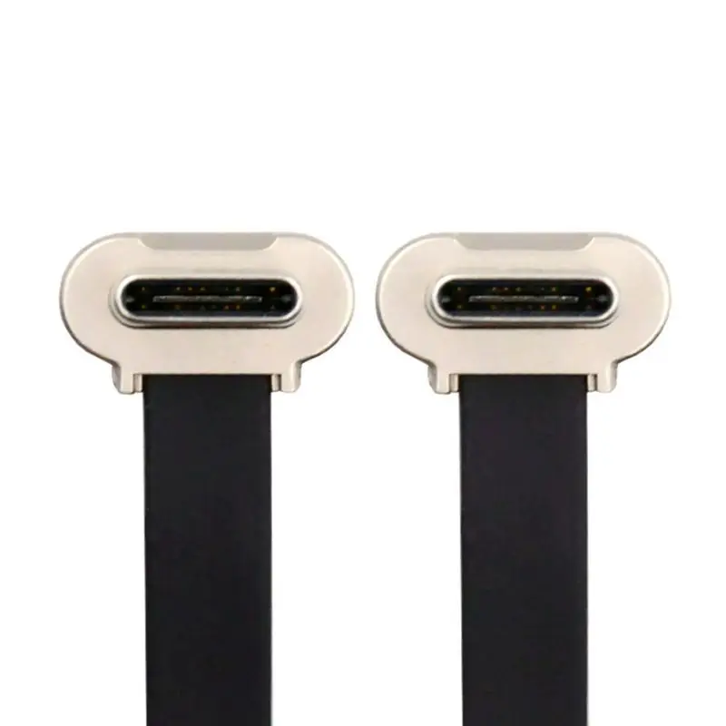 USB2.0 Data Cable 65W Fast Charge Angled USB-C Type C to USB-C Ultra Slim Flat Power for Laptop Tablet Phone