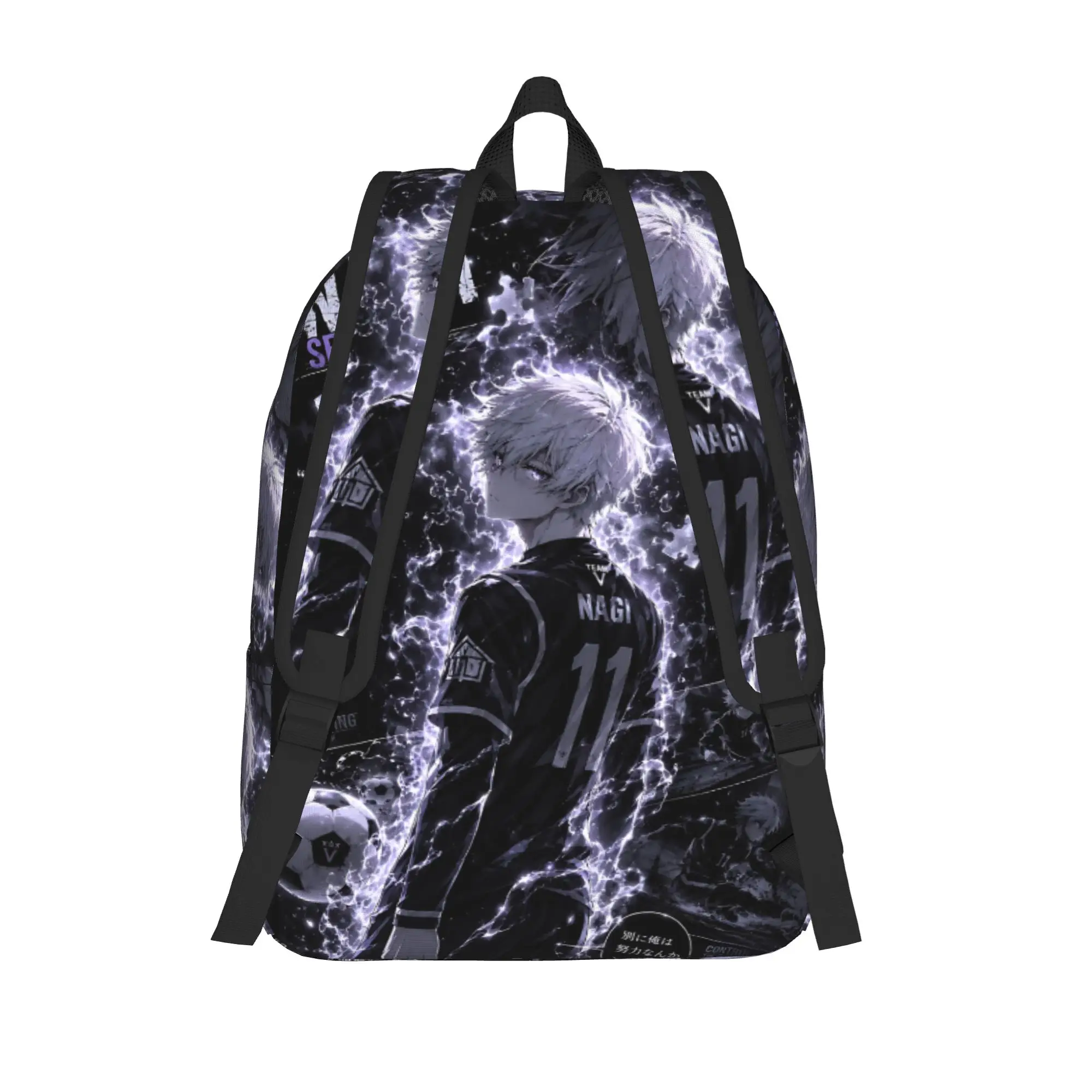 Fashion Blue Lock Football Anime Backpack  Mochilas Daily For School Retro Washable Rucksack