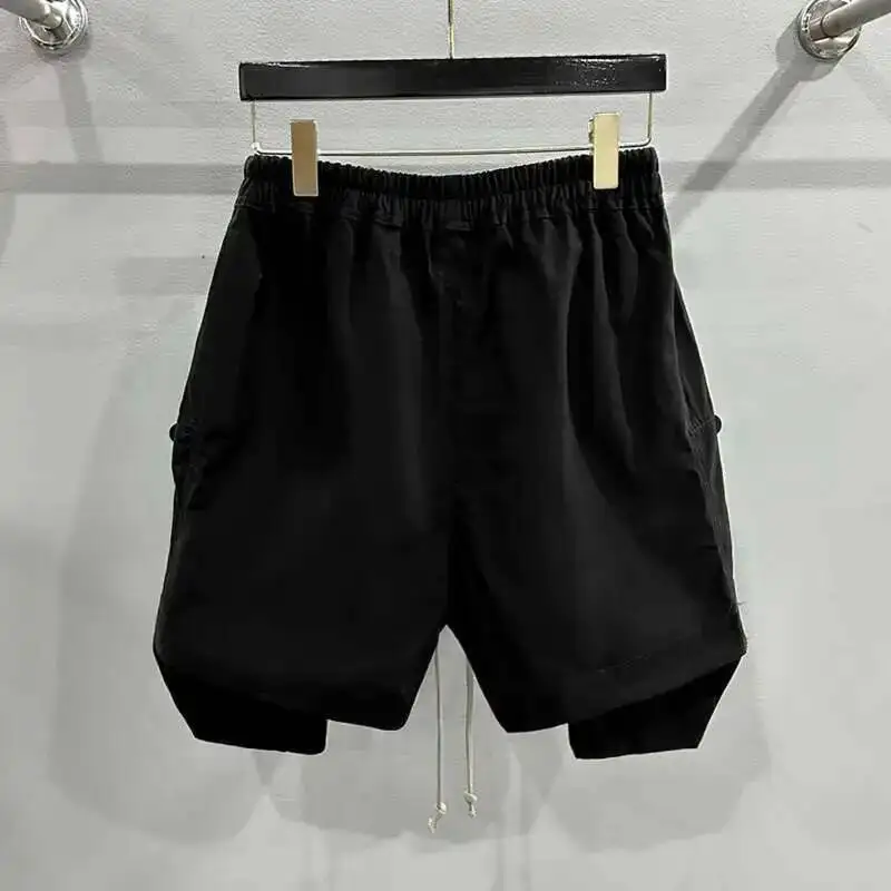 Hksh verão nova maré masculina escuro chique grandes bolsos capris zíper design techwear casual alta rua tendência estilo ro shorts hk1967