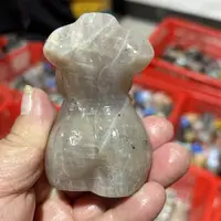 Natural Moon Stone Lady Body Carving Polished Crystal Healing Stone Home Decor Creative Christmas Gift 1PCS 4