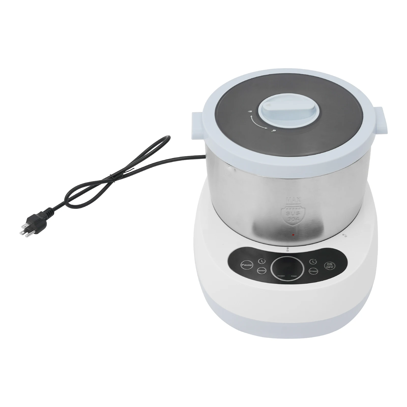 5L/4.5QT 230W 電気生地ミキサー 304 ステンレス鋼生地メーカー発酵機能付き