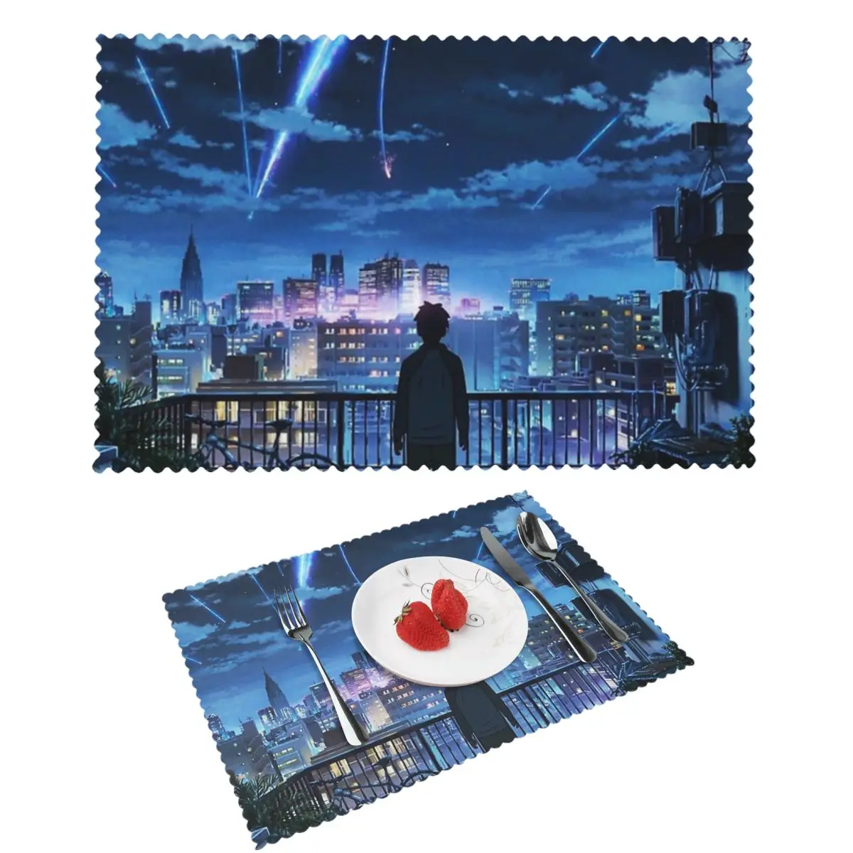 Anime Scenery - Your Name Placemat Washable Plate Mat for Dining Table Bowl Coaster Super Absorbent Mats