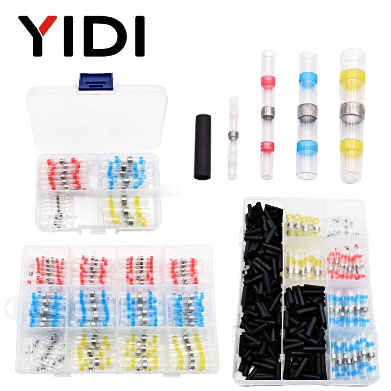 50/250/400pcs Waterproof Heat Shrink Solder Ring Cable Wire Terminal Connector Electrical Insulated Splice Seal Tube Sleeve Kit