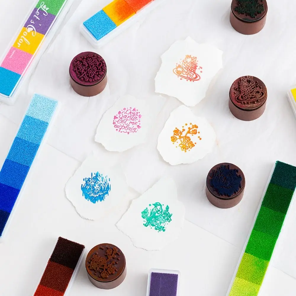 Creative Hand Account DIY Crafts Scrapbooking Stamp Oil Based Gradient Color Ink Pad Rainbow Ink Pad Newborn Footprint Inkpad