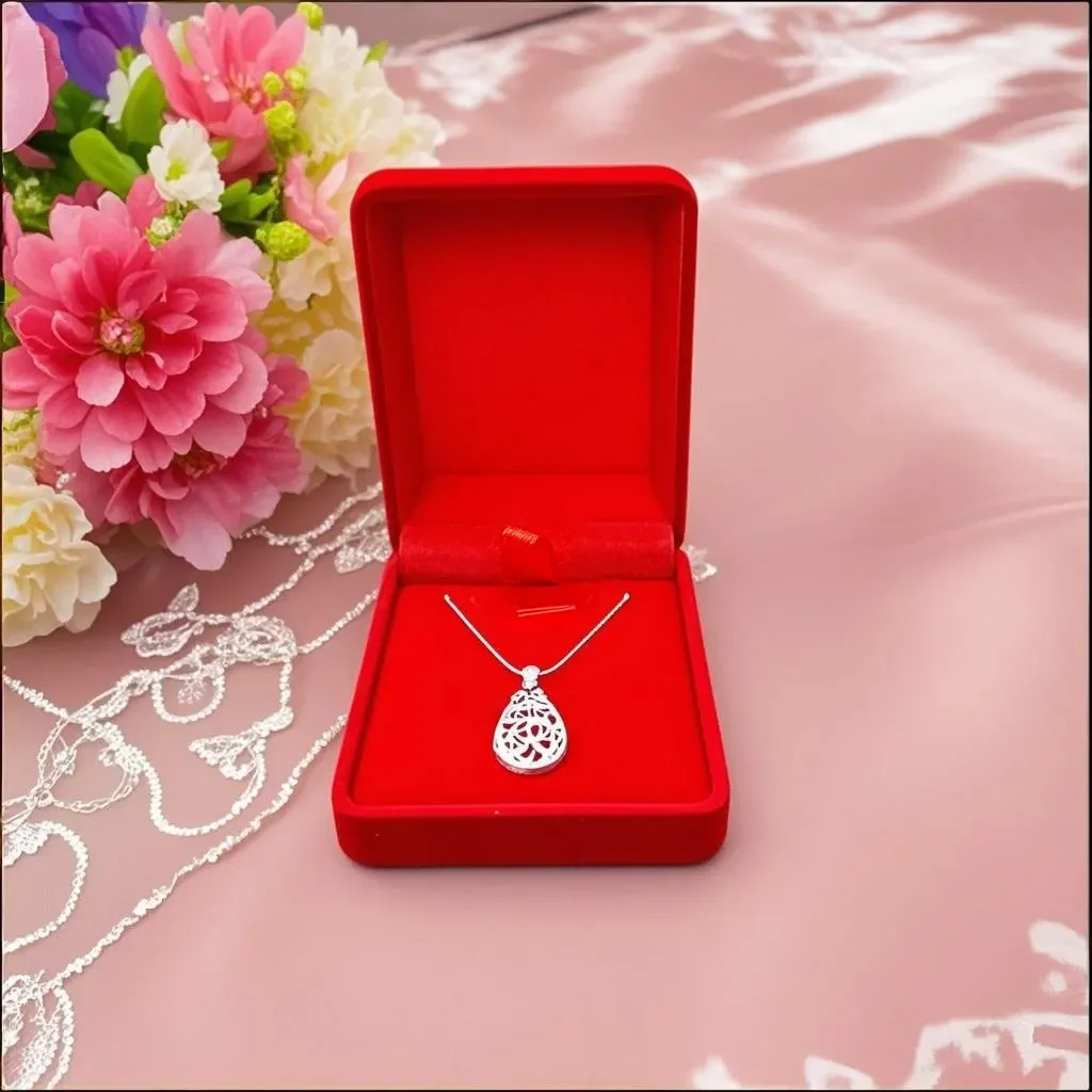 

JOVISTA Pendant Box Square Shape Jewelry Display Engagement Wedding Jewelry Boxes Blue 015 DZ-RR Gifts