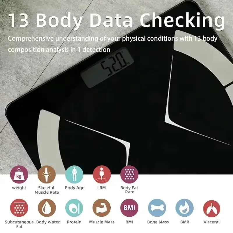 Household Fat Body Fat Measurement Scale Electronic Scale Smart Bluetooth Weighing Human Charging Simple Weight Scale Weighing