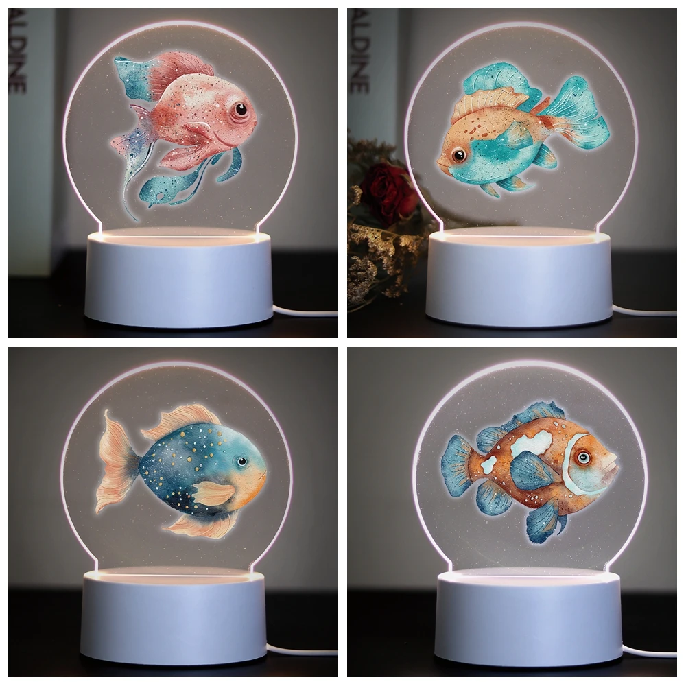 mermaid Children Bedroom Decor 3D Lamp For Home Room Decoration Nightlight Usb Atmosphere Table Lamp