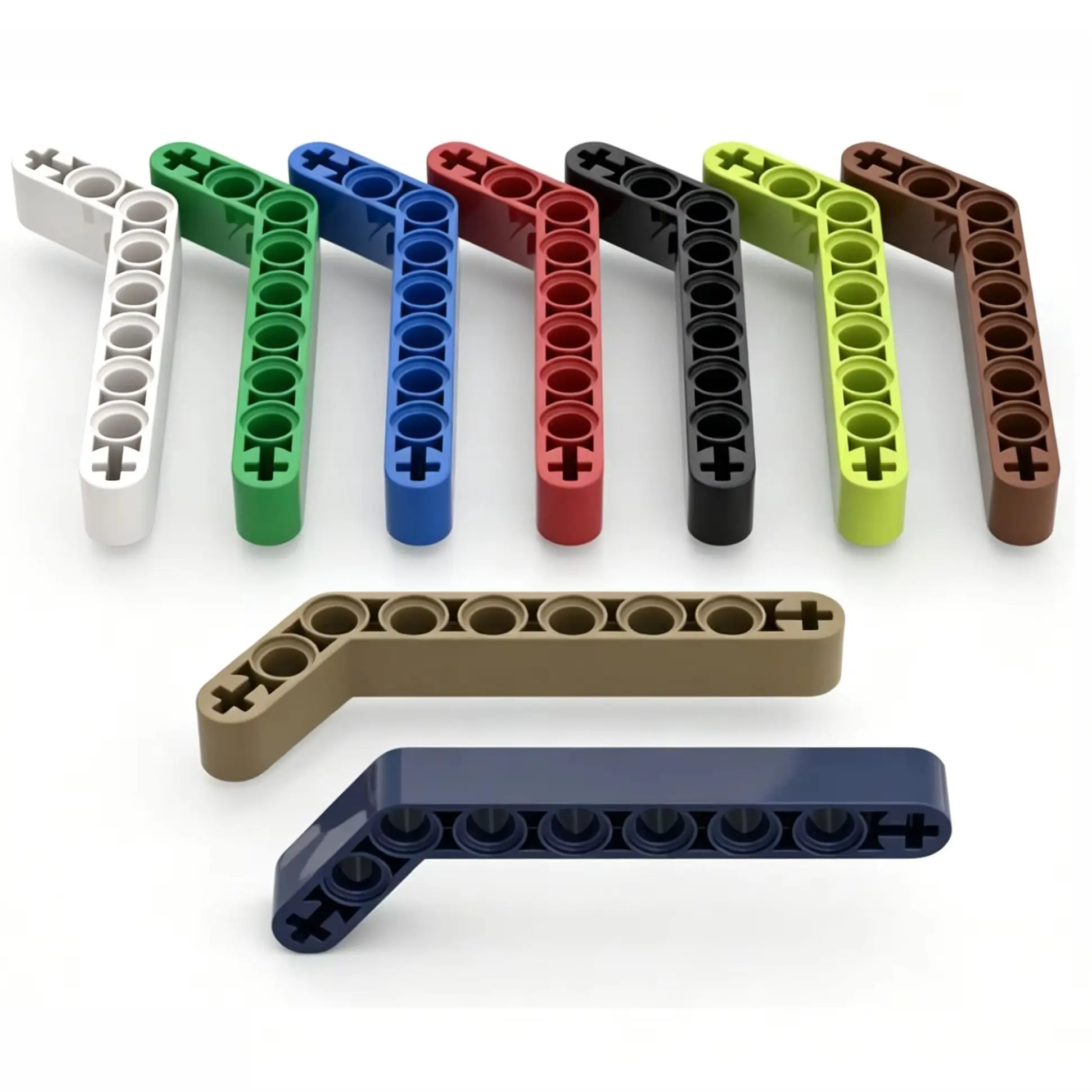 

30PCS 32271 Building Block Compatible with LEGO Brick High-tech Parts 4140327 1x9 (3x7) Hole Bending Arm with Shaft Bolt