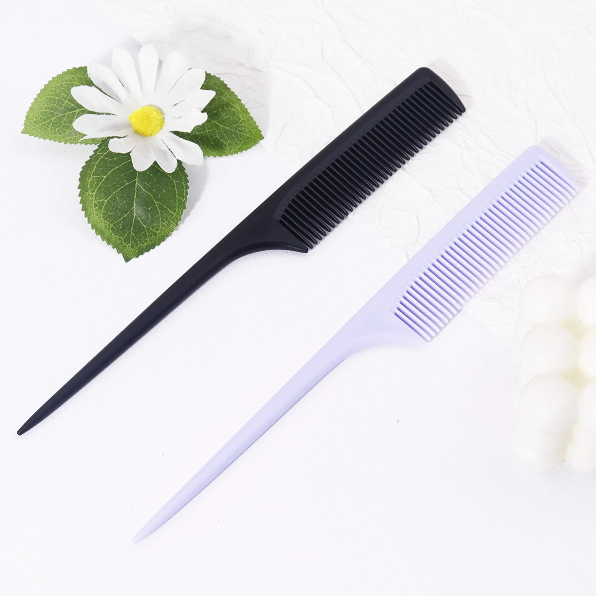 2pcs mouse tail comb set-anti-static,pointed tail comb,hair dye comb,hair cutting steel needle comb,Special for real hair wigs